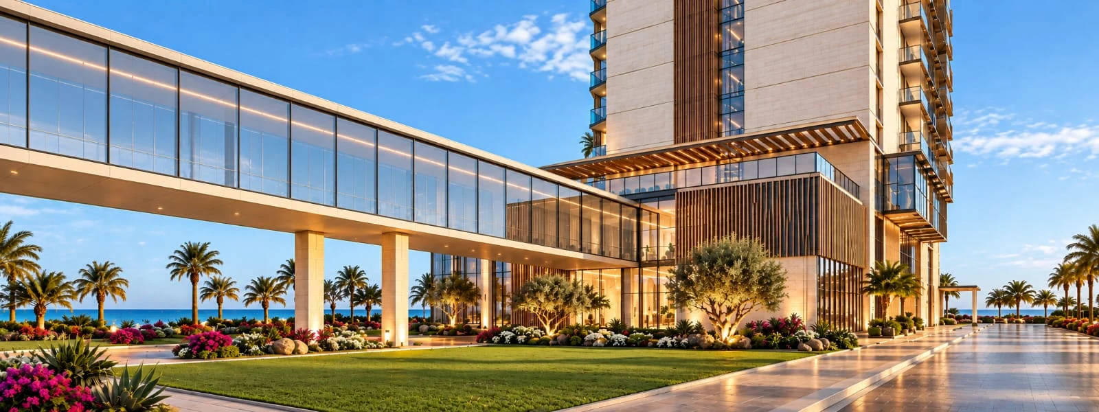 08 · Glazed hotel–annex connection