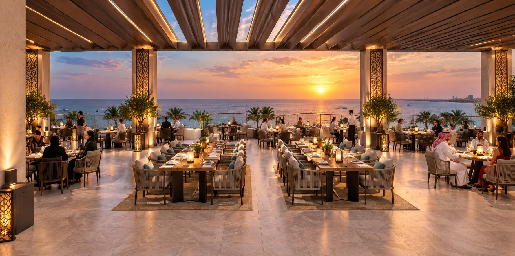 16 · Sea-facing dining panorama