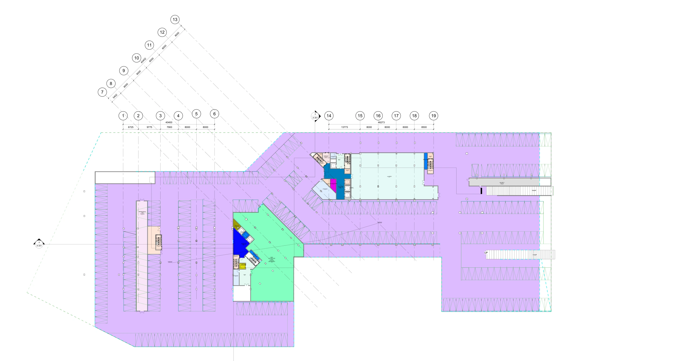 A-01 — original Revit colours retained. Enlarge to inspect the full sheet and legend.