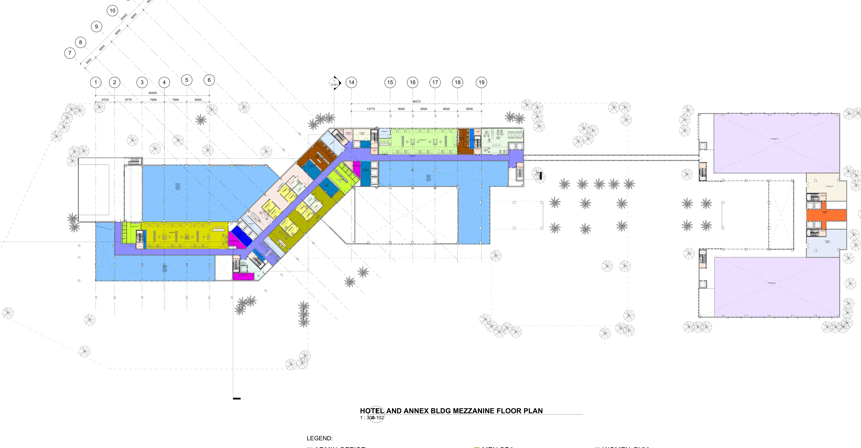 A-03 — original Revit colours retained. Enlarge to inspect the full sheet and legend.