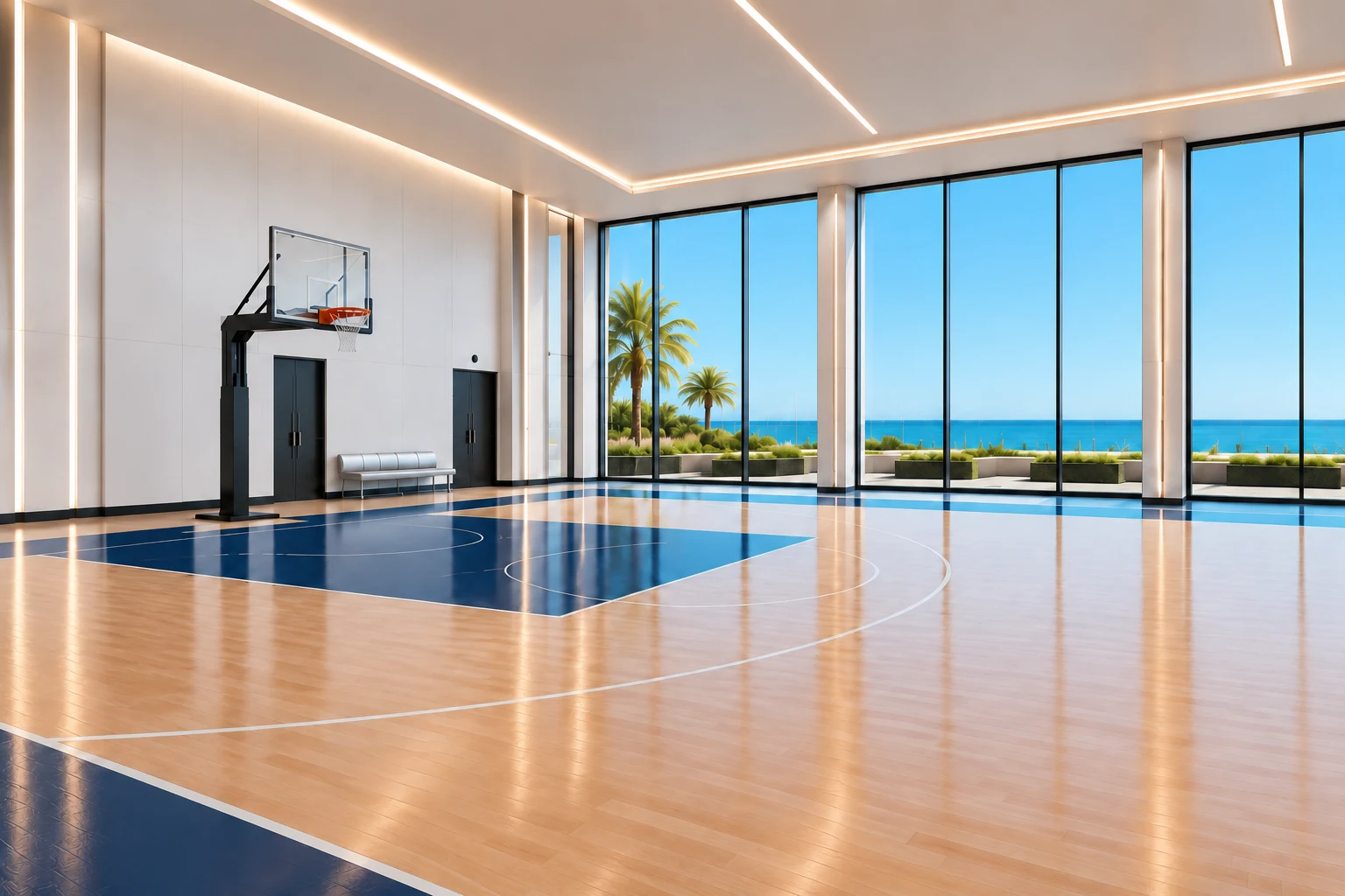Basketball court · View 02The annex recreation concept illustrates one use of the large hall volume.