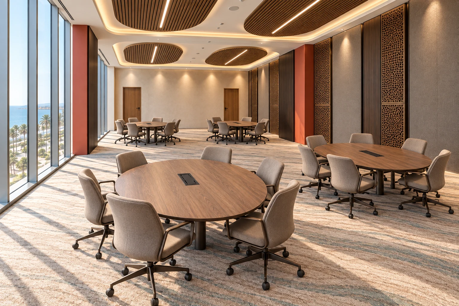 Breakout meeting room · View 02Smaller table groups provide a complementary mode for workshops and informal discussion.
