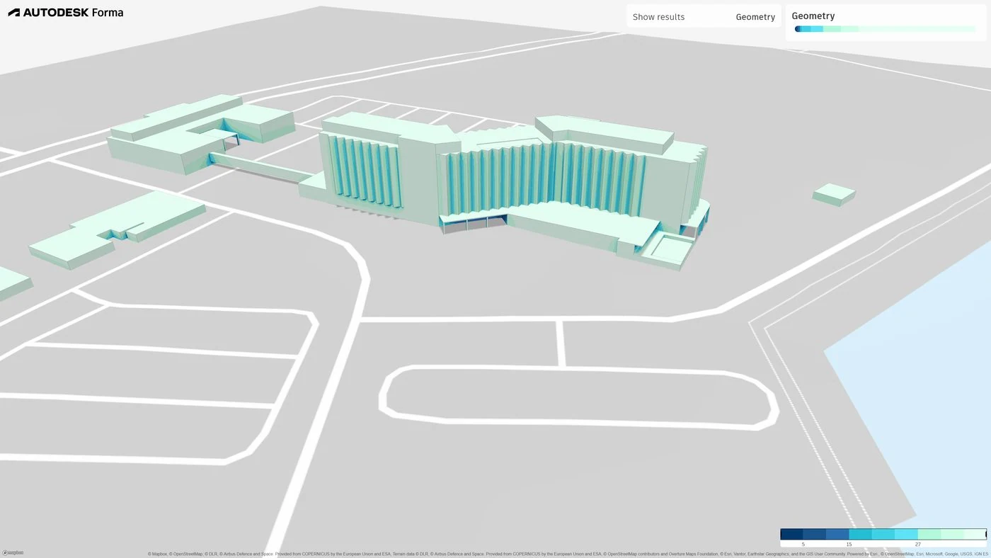 Supplied daylight-potential view. Recessed faces and balcony returns require room-level investigation.