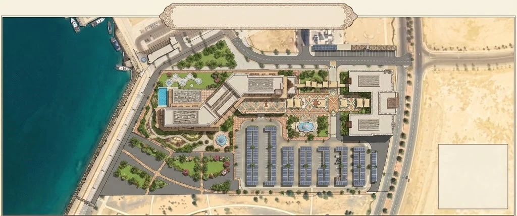 RCJY checklist: supplied site-plan image with the bay edge and urban approach.